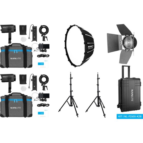 Nanlite Forza 60 II LED Dual Kit (w/ Case Light Stand Fre...