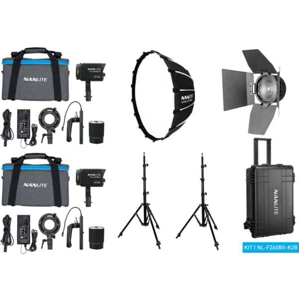 Nanlite Forza 60B II LED Dual Kit (w/ Case Light Stand Fr...