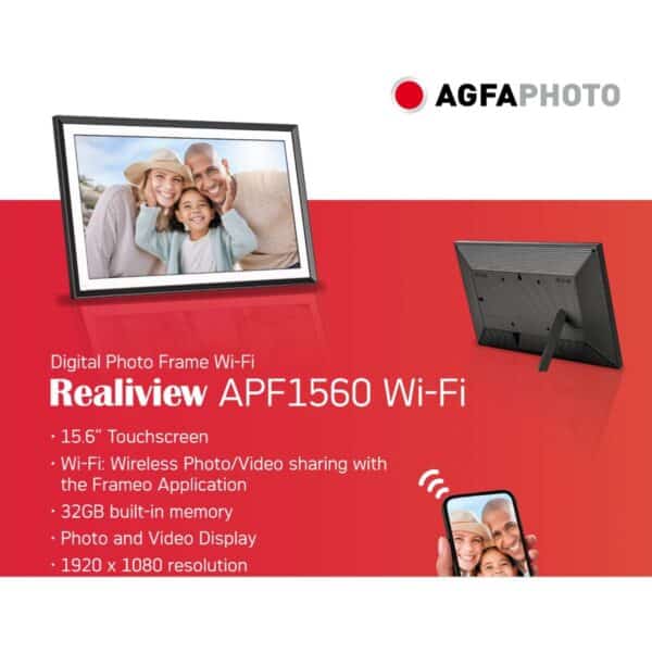 Agfa Agfaphoto Digital WiFi Photo Frame 15 inch Black