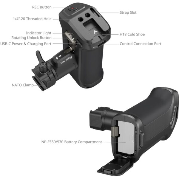 SmallRig 5235 Rotating Side Handle For Canon/Blackmagic D...