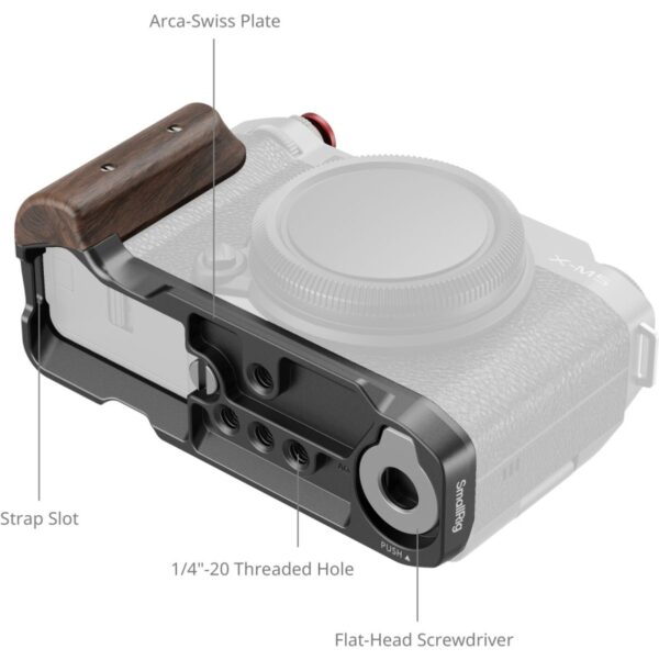 SmallRig 5260 L-Shape Mount Plate w/ Wooden Handle For Fu...