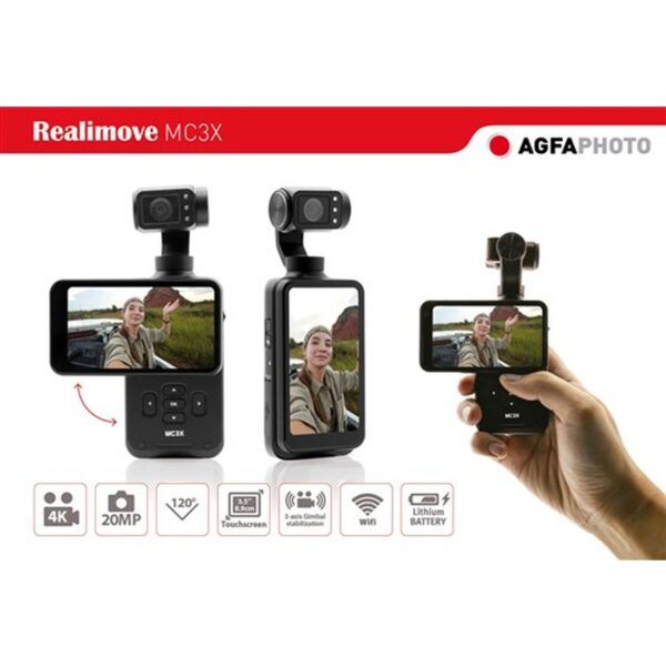 Agfa Agfaphoto Mini Gimbal Camera 3 Axes 3.5 Touch Screen