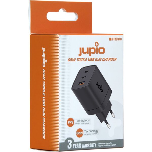Jupio Triple USB (2C1A) Gan Charger 65W