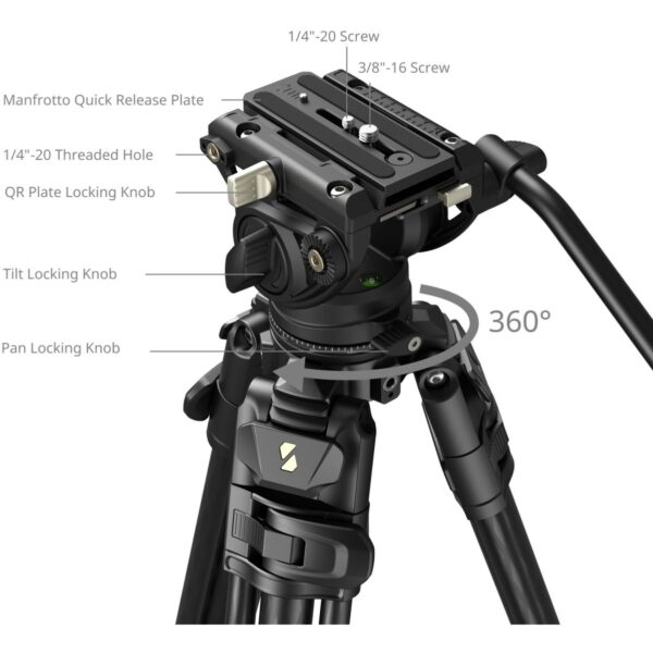 SmallRig 5201 AD-50 Max Video Carbon Fiber Tripod