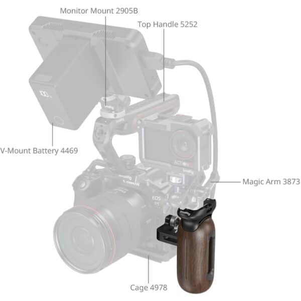 SmallRig 5237 Wooden Side Handle w/ 1/4-20 Screw