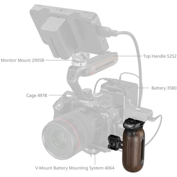 SmallRig 5238 Wooden Side Handle w/ 1/4-20 & 3/8''-16 ARR...