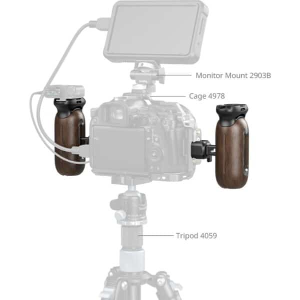 SmallRig 5239 Wooden Side Handle w/ Nato Clamp