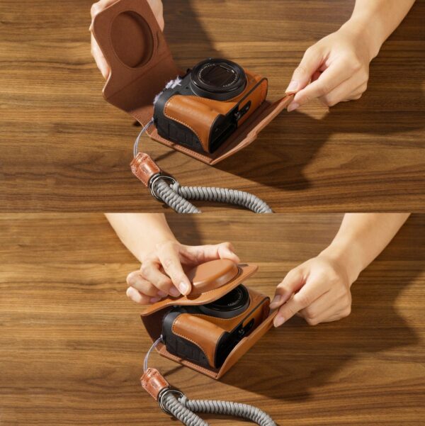 SmallRig 5385 Leather Case Kit For Canon PowerShot V1 (Br...