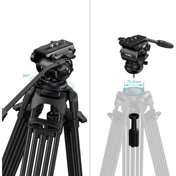 SmallRig 5443 FSD14 Freespeed Heavy-Duty Carbon Fiber Tripod