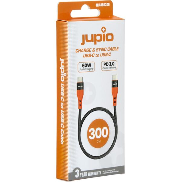 Jupio USB-C To USB-C Cable 300cm (60W USB 2.0)