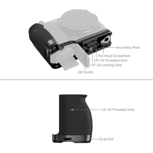 SmallRig 5466 L-Shaped Mount Plate w/ Silicone Handle For...