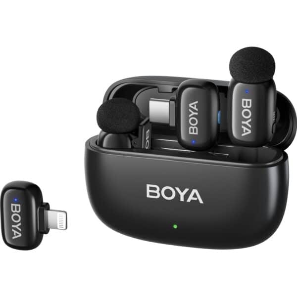 Boya MINI-12 - 2.4 GHz Ultra-Mini Wireless Microphone (Black) - 2TX + 2RX