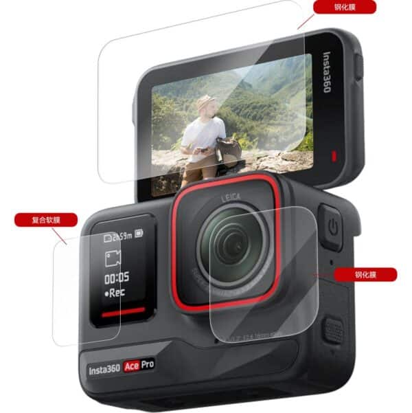 Telesin Screenprotector-set gehard glas Insta360 Ace Pro