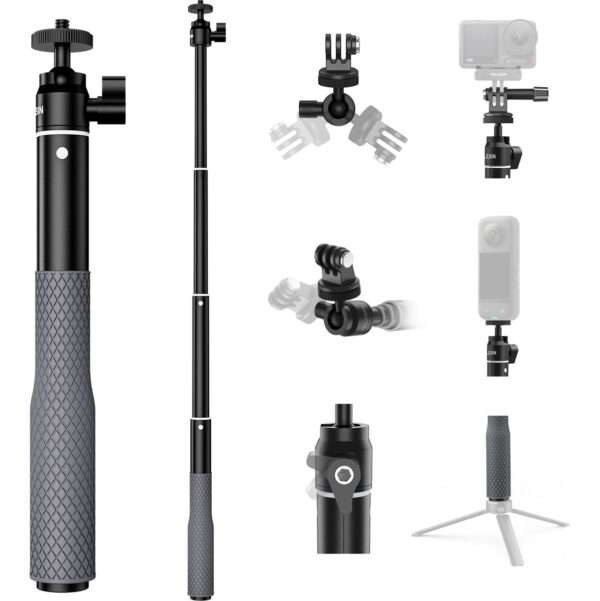 Telesin Selfie Stick 65cm Waterdicht met balhoofd