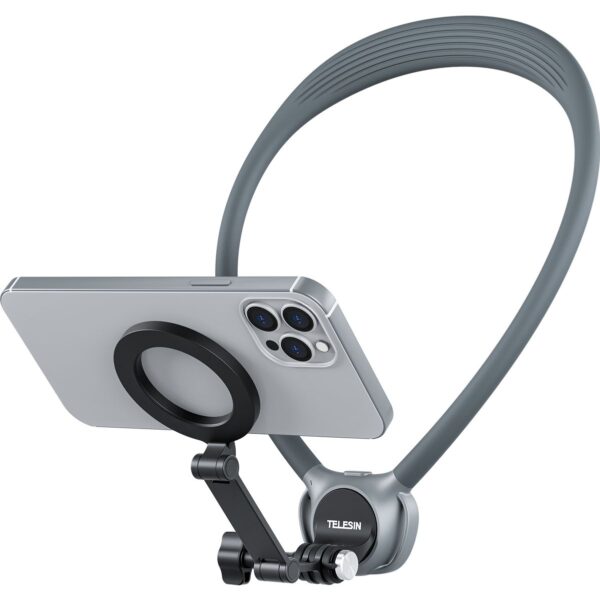 Telesin Neck Mount 360º Combo - GoPro & Smartphone - Grijs