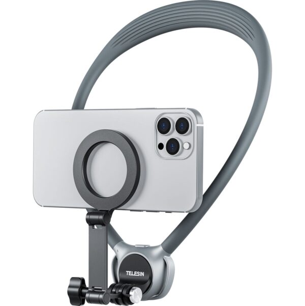 Telesin Neck Mount 360º Combo - GoPro & Smartphone - Grijs