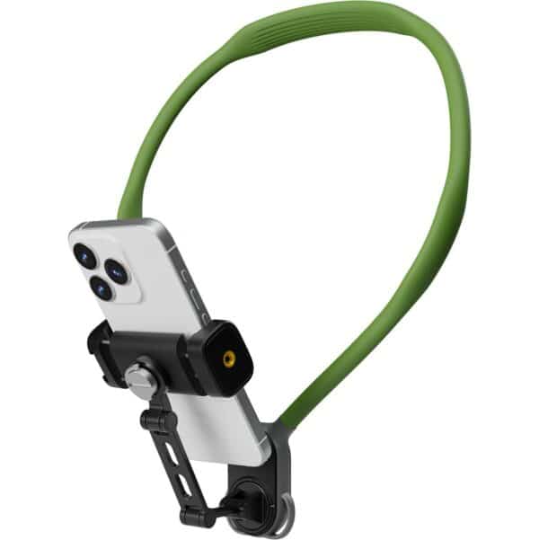 Telesin Smartphone Neck Mount met metalen klem - Groen