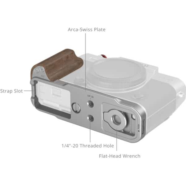 SmallRig 5667 L-Shaped Mount Plate w/ Wooden Handle For F...