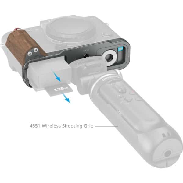 SmallRig 5668 L-Shaped Mount Plate w/ Wooden Handle Fujif...