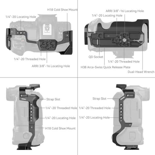 SmallRig 5623 Cage For Canon EOS R5 MkII w/ Battery Grip ...