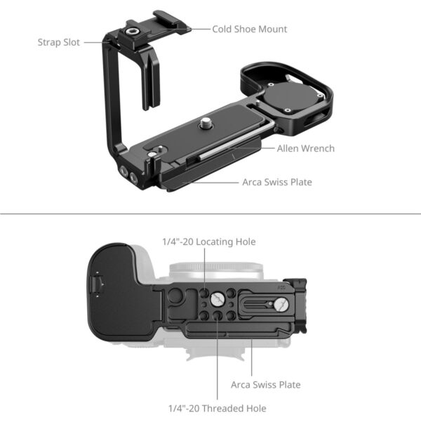SmallRig 5962 L-Shaped Mount Plate w/ Airtag Slot For Can...