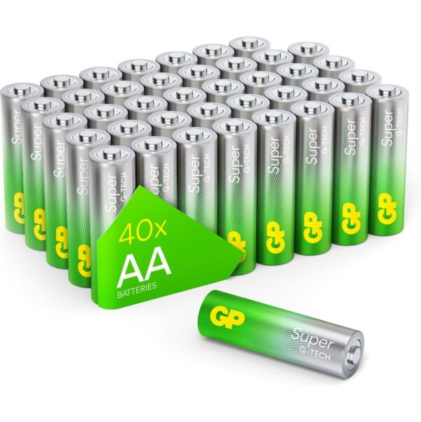GP AA Battery GP Alkaline Super 1.5V 40 PCs