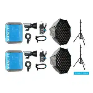 Nanlite FC-120B LED Bi-Colour Spot Light Dual Kit (w/ Light Stand And Softbox)