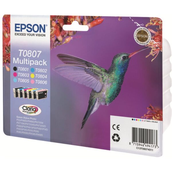 Epson T0807 Black + 5 Colour multipack