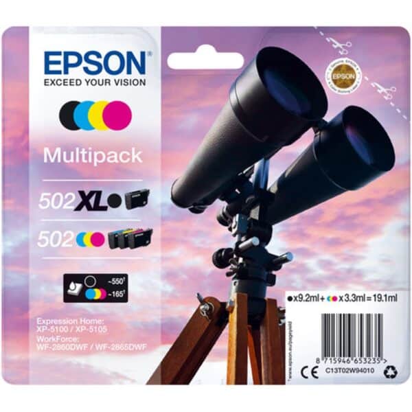 Epson Multipack 4-COLOURS 502 XL Black/Std CMY