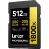 Lexar SDXC 512GB 1800X UHS-II V60 GOLD PROF
