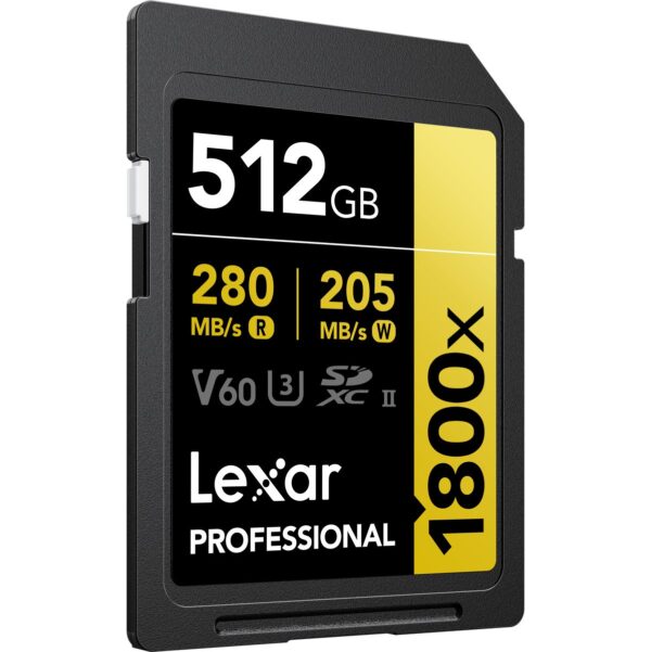 Lexar SDXC 512GB 1800X UHS-II V60 GOLD PROF