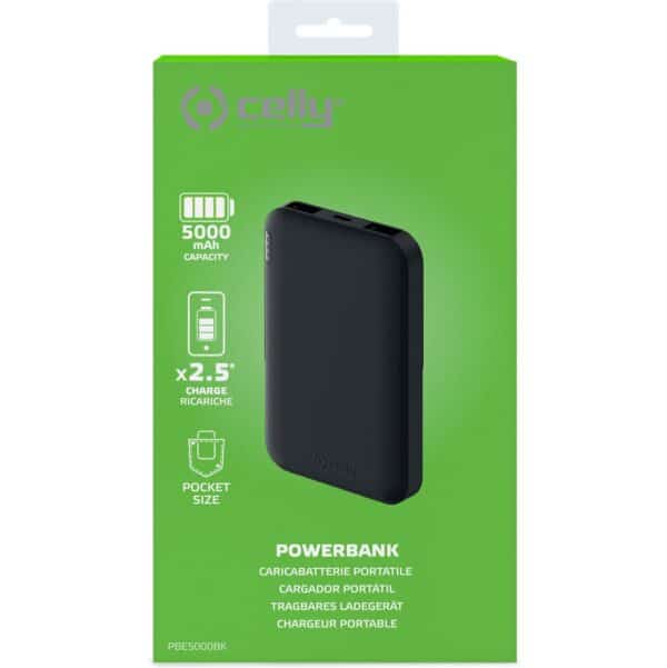 Celly PowerBank 5000mAh Black