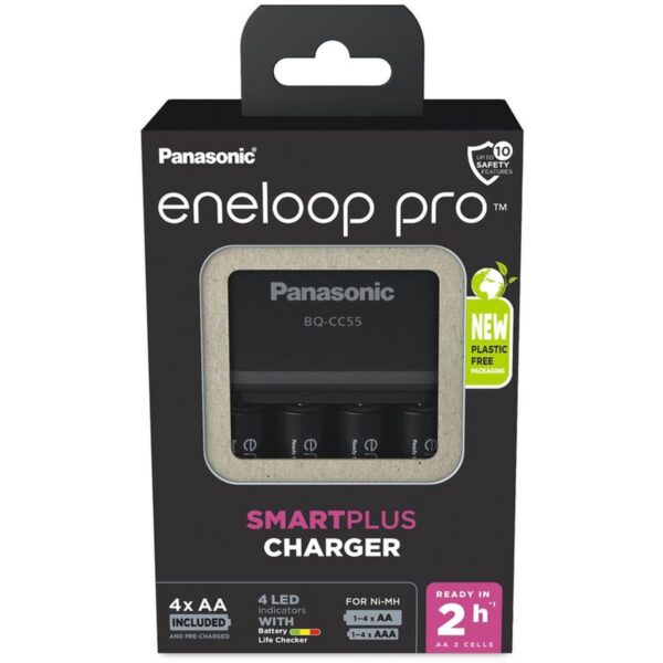 Panasonic Eneloop Pro smartplus charger + 4 AA accu's