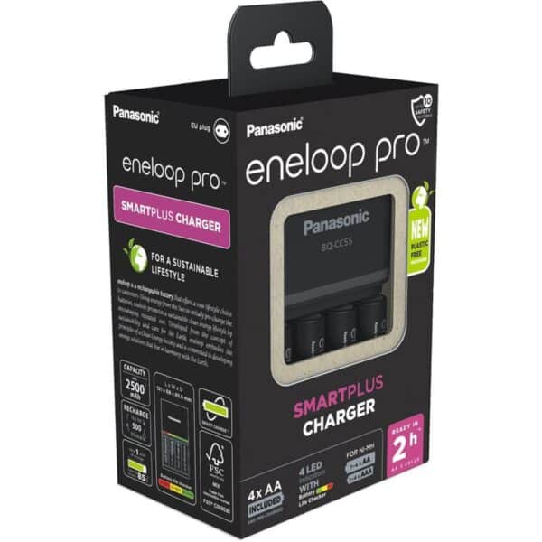 Panasonic Eneloop Pro smartplus charger + 4 AA accu's