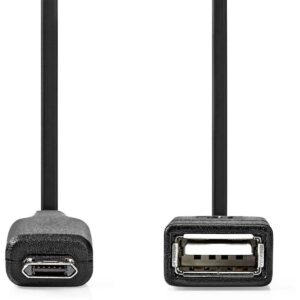 Nedis USB Micro-B Male to USB-A Female 0.2m