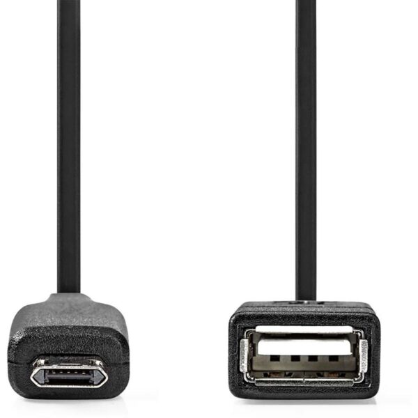 Nedis USB Micro-B Male to USB-A Female 0.2m