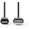 Nedis Apple Lightning to USB-A Male 1m.