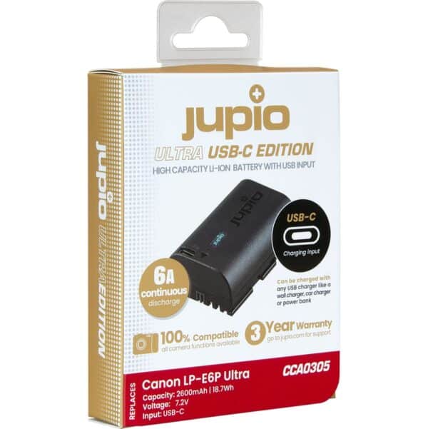 Jupio LP-E6P Ultra C (USB-C Input) 2600mAh (6A Continuous...