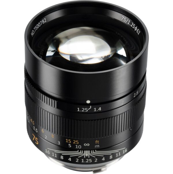 7Artisans 75mm f/1.25 MkII-Leica M-Mount - Black