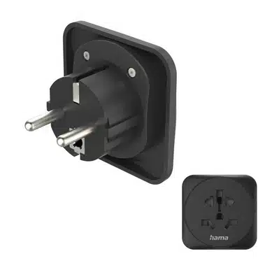 Hama Reisadapter Type E EN F 3-POLIG Universal Wereld To Europa Black