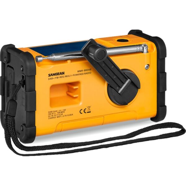 Sangean MMR-88 DAB+ (USB-C) gelb Notfall/Kurbel/Solar Radio - Afbeelding 3
