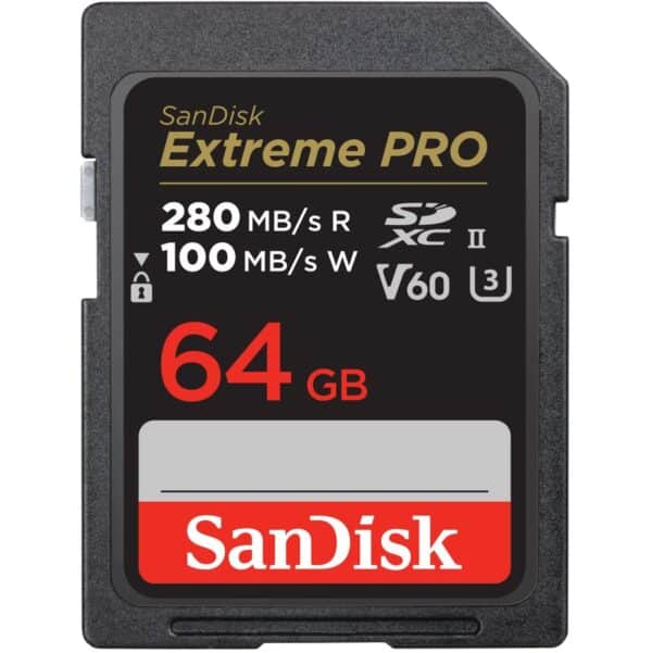 SanDisk Pro 64GB V60 UHS-II SD Cards 280/100MB/s