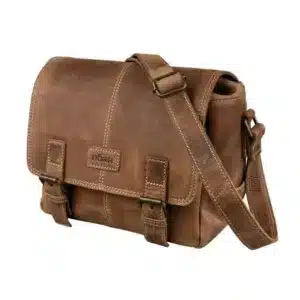 Dörr Kapstadt Leather Photo Bag Small Wide Cognac