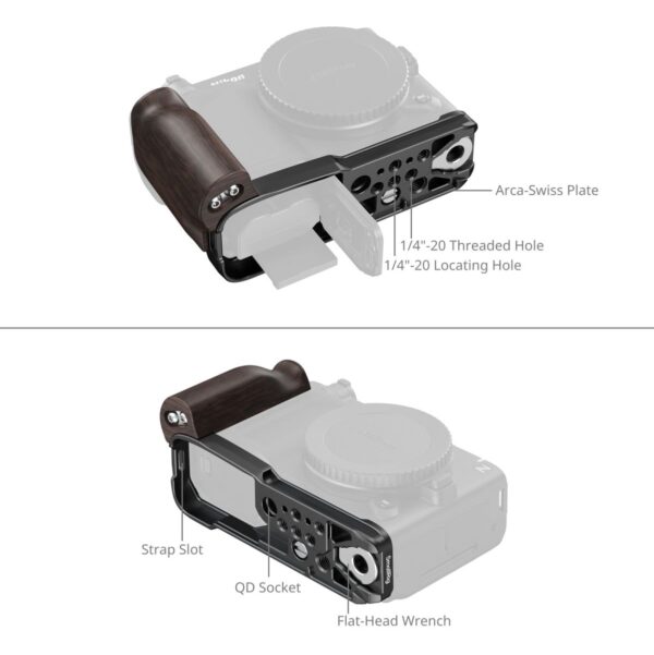 SmallRig 5906 L-Shaped Mount Plate w/ Wooden Handle For N...