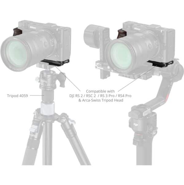 SmallRig 5906 L-Shaped Mount Plate w/ Wooden Handle For N...
