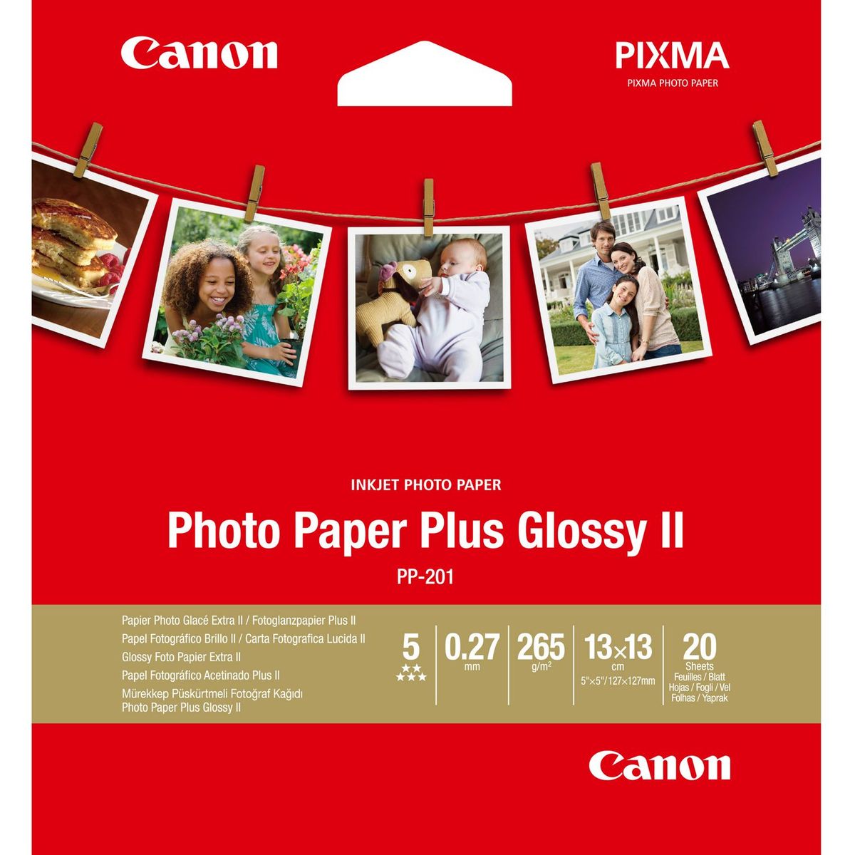 Canon PP- 201 Photo Paper Plus 5x5 inch 20 Sheets