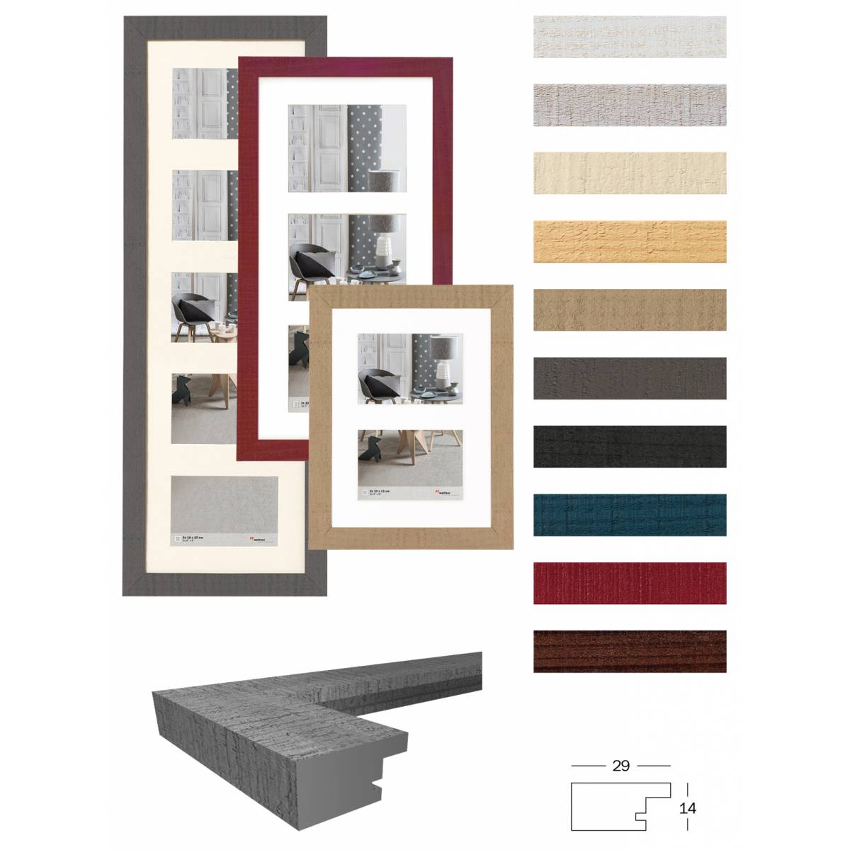 Walther Home Hout-Lijst 30x30 Grijs