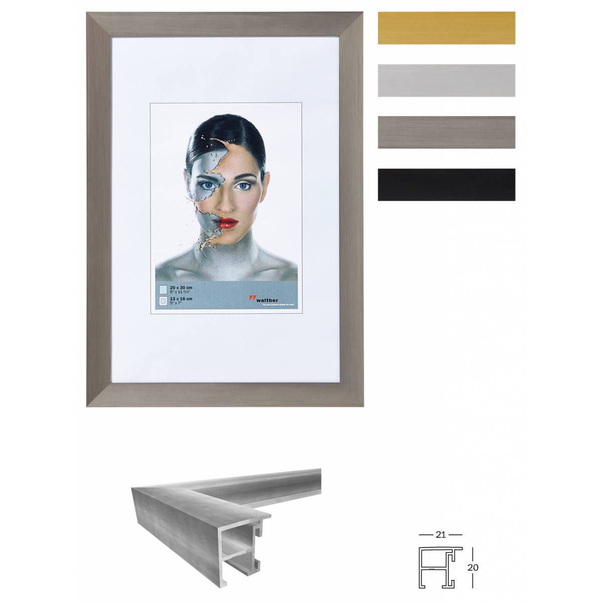 Walther Spacy Aluminium 13x18cm goud