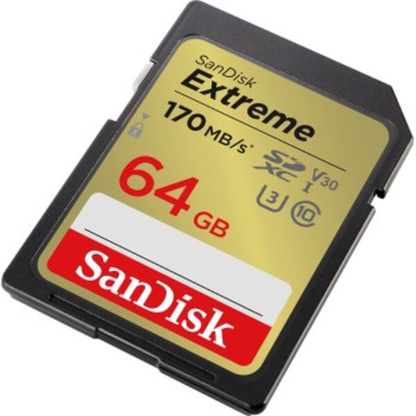 SanDisk Extreme 64B SDHC Memory Card 170/80 MB/s V30
