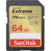 SanDisk Extreme 64B SDHC Memory Card 170/80 MB/s V30